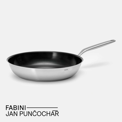Panvica FABINI & Punčochář, ø 30 cm - Nepriľnavá nerezová beznitová panvica z jednovrstvovej nerezovej ocele s nepriľnavým keramickým povrchom bez pokrievky