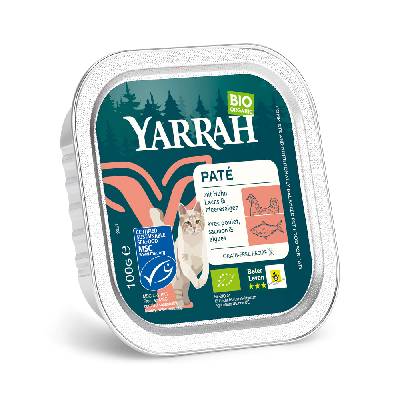 Výhodné balenie Yarrah Bio 12 x 100 g - Paté: losos s bio morskými riasami