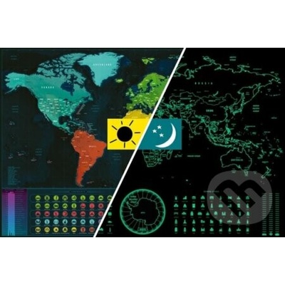 GLOW svítící mapa světa - svítí ve tmě