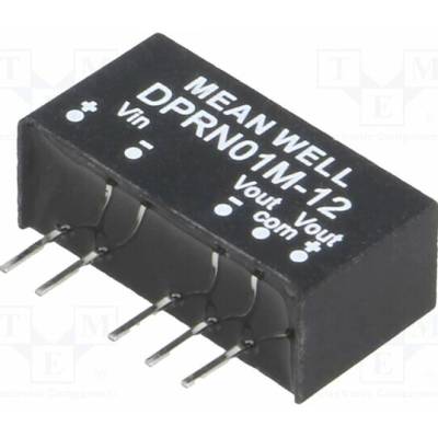 MEAN WELL DPRN01M-12 Měnič: DC/DC; 1W; Uvst: 11,4÷13,2VDC; Uvýst: 12VDC; Uvýst2: -12VDC