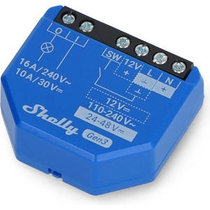 Shelly Смарт реле Shelly - 1 Gen3, сух контакт, синьо (3800235261767)