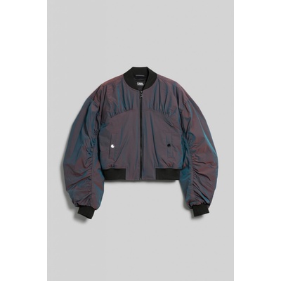 KARL LAGERFELD IRIDESCENT BOMBER šedá