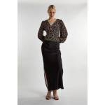 Glamorous Black Ditsy Print Button Front Top - Black