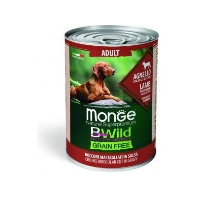 Monge Bwild+ Adult Grain Free Jahňacie kúsky v omáčke s tekvicou a cuketou 400 g