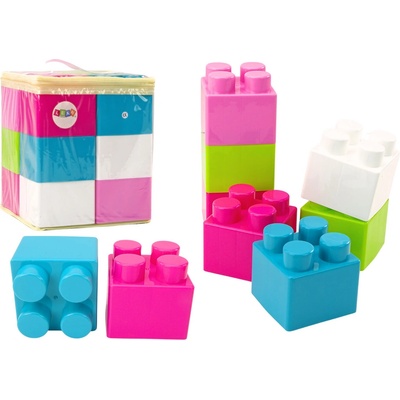 LEAN Toys Velké kostky v sáčku Barevné 12 ks