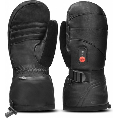 Savior vyhřívané rukavice palčáky celokožené pánské černé