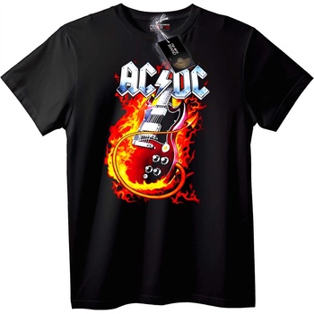 NOONEBRAND Тениска AC/DC Пламтяща Китара - 2XL, White