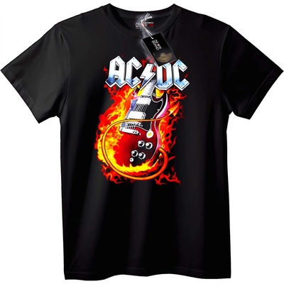 NOONEBRAND Тениска AC/DC Пламтяща Китара - 2XL, White