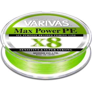 Varivas Šnúra Max Power PE X8 Lime Green 150m 0,205mm 12,97kg