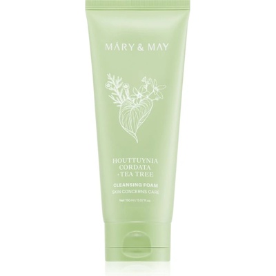 Mary & May Houttuynia Cordata + Tea Tree Cleansing Foam дълбокопочистваща пяна за успокояване на кожата 150ml