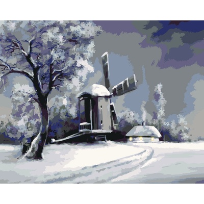 ZUTY Malování podle čísel VENKOVSKÁ ZIMNÍ KRAJINA 40 x 50 cm