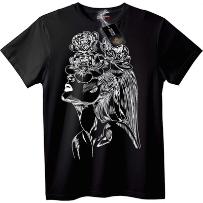 NOONEBRAND Тениска Цветен венец - 3XL, Black
