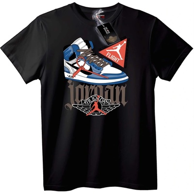 NOONEBRAND Тениска Air Jordan Полет - L, White