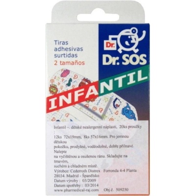 Dr. SOS detske náplasti mix vodeodolné 20 ks