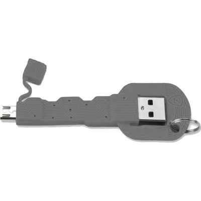 4smarts Кабел тип ключодържател за всички устройства с MicroUSB (8.5 см) - 4smarts Basic KeyLink MicroUSB Cable (сив)