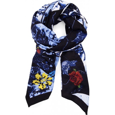 Desigual dámska šatka denim Flowers Rectangl 24WAWA125000