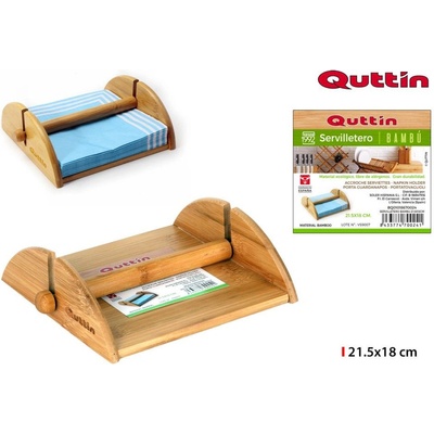 Bambusový držiak na servítky s ťažítkom Quttin 0024