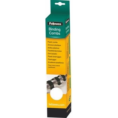 FELLOWES Hrebeň, plastový, 12 mm, 56-80 listov, FELLOWES, 25 ks, biely