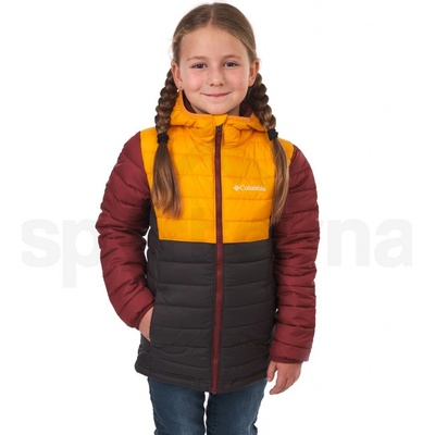 Columbia Powder Lite Boys Hooded Jacket J shark/flame orange/red jasper