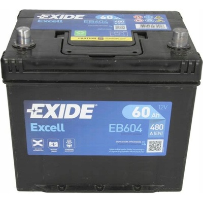 Exide Excell 12V 60Ah 390A EB604