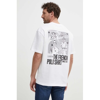 Lacoste Памучна тениска Lacoste в бяло с принт (TH7363)
