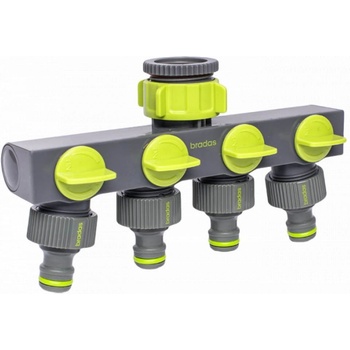 Image 1 of Bradas 3/4 - 1'' четворен разклонител с бързи връзки и стоп кранчета Bradas от серия LIME LINE
