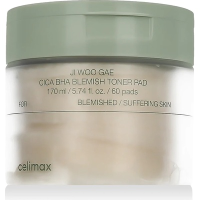 Celimax Ji Woo Gae Cica BHA Blemish Toner Pad Лосион за лице 60 бр