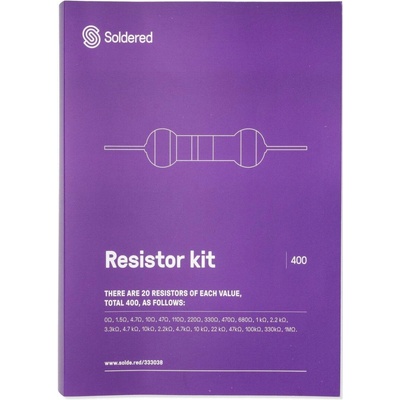 Soldered sada 400 rezistorů, 20 hodnot