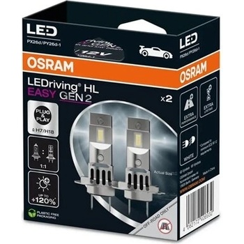 OSRAM HL EASY Gen 2 - H7/H18 - 64210DWESY2 - 6500K - 16W - 12V (6932) - комплект 2бр (64210DWESY2)