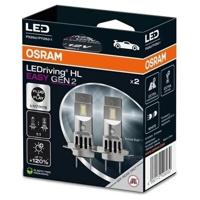 OSRAM HL EASY Gen 2 - H7/H18 - 64210DWESY2 - 6500K - 16W - 12V (6932) - комплект 2бр (64210DWESY2)