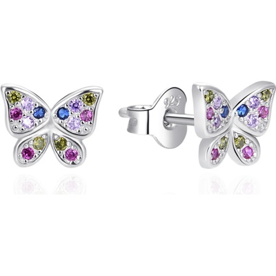 AGATO Něžné stříbrné náušnice s motýlky AGT-E070PC