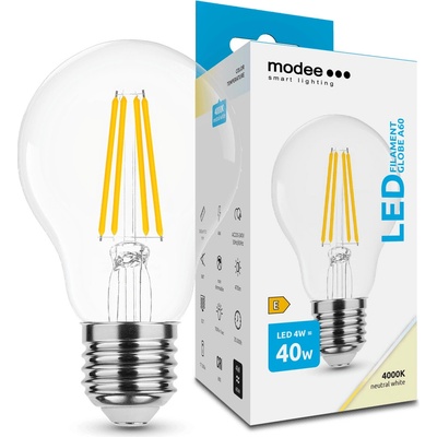 Modee Smart Lighting LED Filament Globe žiarovka E27 4W neutrálna biela ML-A60F4000K4WE27