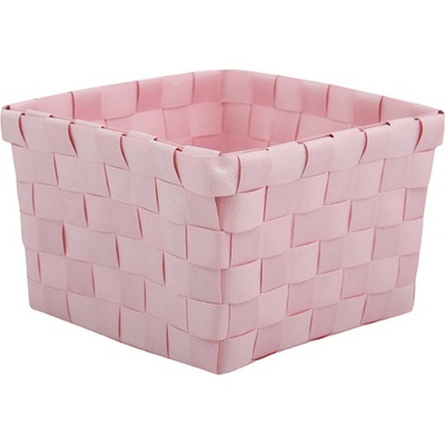 MSV malý úložný organizér, pastelově růžový, PP, 14 x 14 x 9 cm