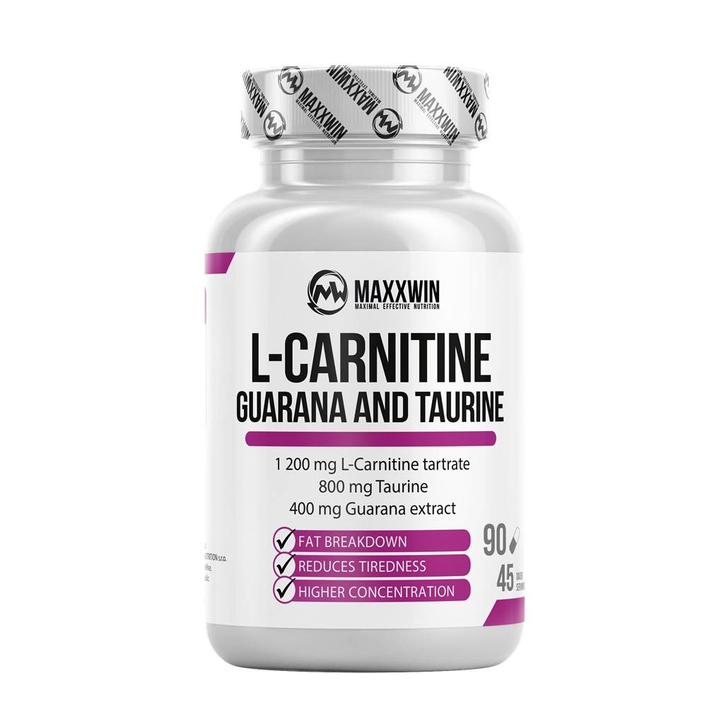 guarana l carnitine MaxxWin L-Carnitine Guarana Taurine 90 kapslí od 135 Kč