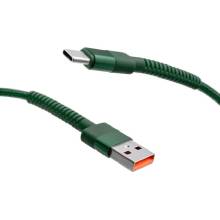 MobilNET KAB-0251-USB-TYPEC Dátový a nabíjací pletený USBUSB-C, 3A, 2m, zelený