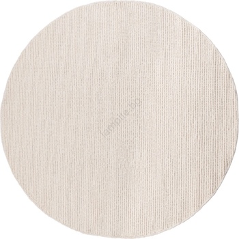 Multidecor Естествен кръгъл килим FIR WOOL, 160 см, 2600 g/m2, кремав (MU0142)