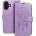 Forcell Кожен Калъф за iPhone 16, Forcell Mezzo Book Case, Лилав (5903396313615)