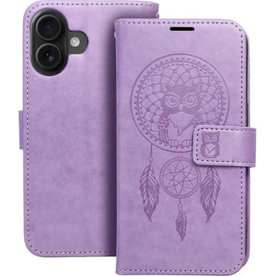 Forcell Кожен Калъф за iPhone 16, Forcell Mezzo Book Case, Лилав (5903396313615)