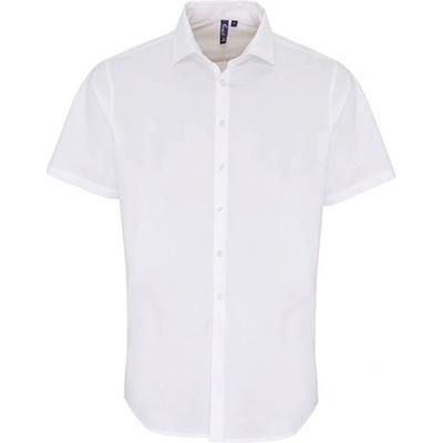 Premier Workwear pánska bavlnená košeľa s krátkym rukávom PR246 white