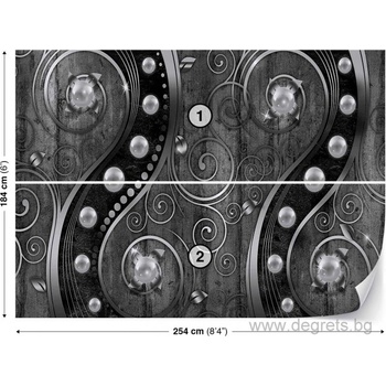 Image 1 of Фототапет Вихър - черно-бял 3d