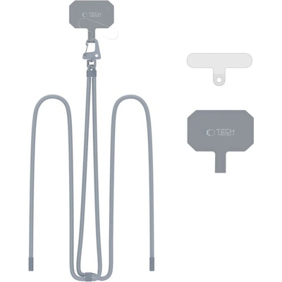 Snúrka na krk TECH-PROTECT C5S ROPE Crossbody remienok oceľovo sivý