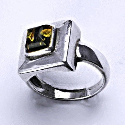 Čištín Stříbrný s přírodním jantarem 4146