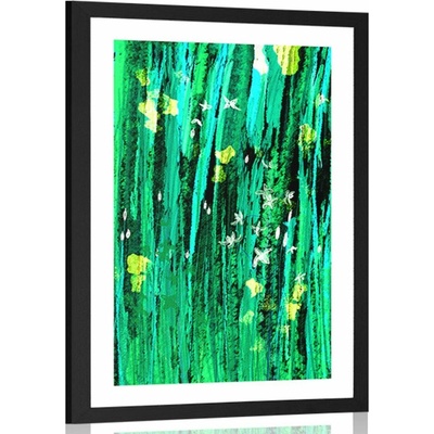 Plakát s paspartou zelené kouzlo květin - 40x60 no frame