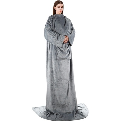 Jopassy TV útulná deka s rukávmi sivá 150 x 180 cm