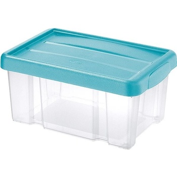Tontarelli Box úložný s víkem PUZZLE 5 l - transparentní / modrá