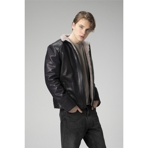 Jacket Club Dericlub Мъжко палто с подплата от каракул sdx2027 - Черно #358166 (358166_Черно)
