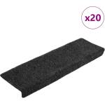 vidaXL Изтривалки за стълби, самозалепващи се, 20 бр. , 65x21x4 см, тъмносиви, с правоъгълен кант (3365716)