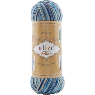 Alize Příze Superwash Artisan 9016 modro-šedá