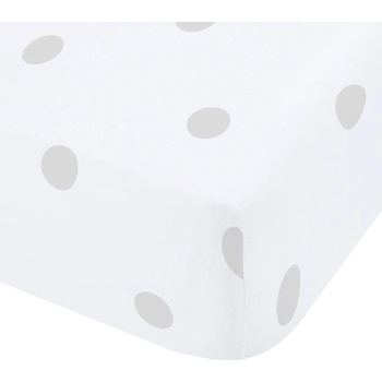 Catherine Lansfield Бял-сив еластичен фланелен чаршаф 135x190 cm Polka Dot - Catherine Lansfield (BD/59102/W/DFD/GY)