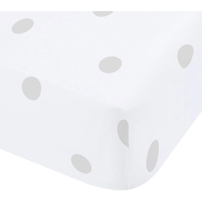 Catherine Lansfield Бял-сив еластичен фланелен чаршаф 135x190 cm Polka Dot - Catherine Lansfield (BD/59102/W/DFD/GY)